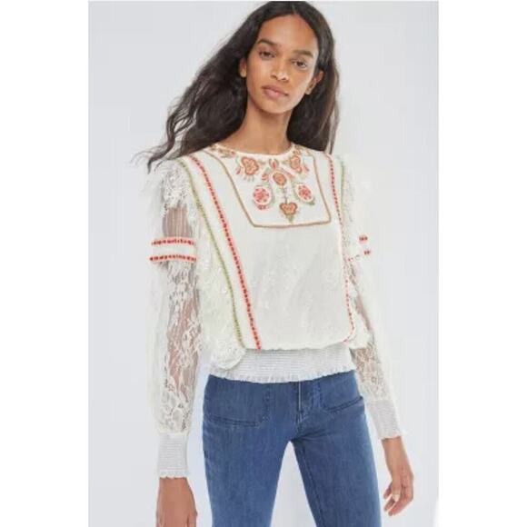 Blank London Anthropologie Tali Lace Embroidered Top Small Review All Photos 📸 - Picture 1 of 10
